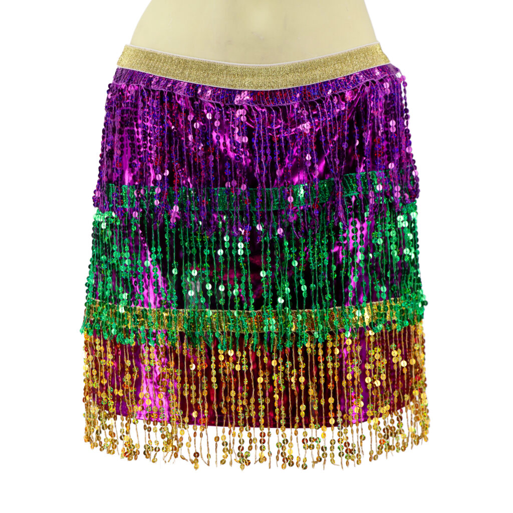 Mardi Gras Sequin Tri Color Skirt
