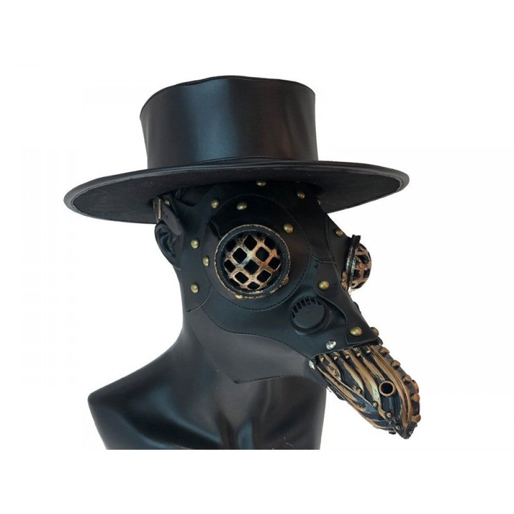 Black Steampunk Plague Doctor Mask