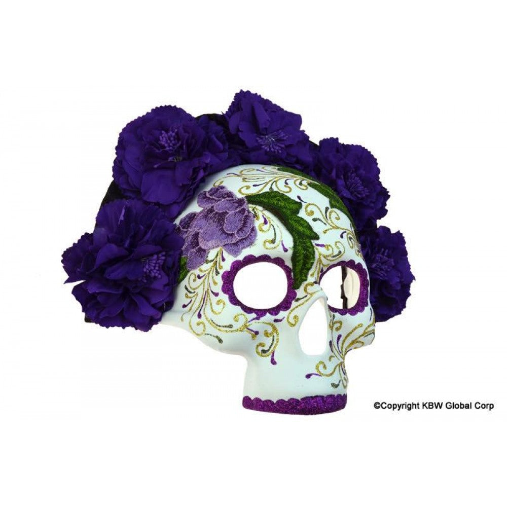 D.O.D. Embroidery Skull Mask - Purple