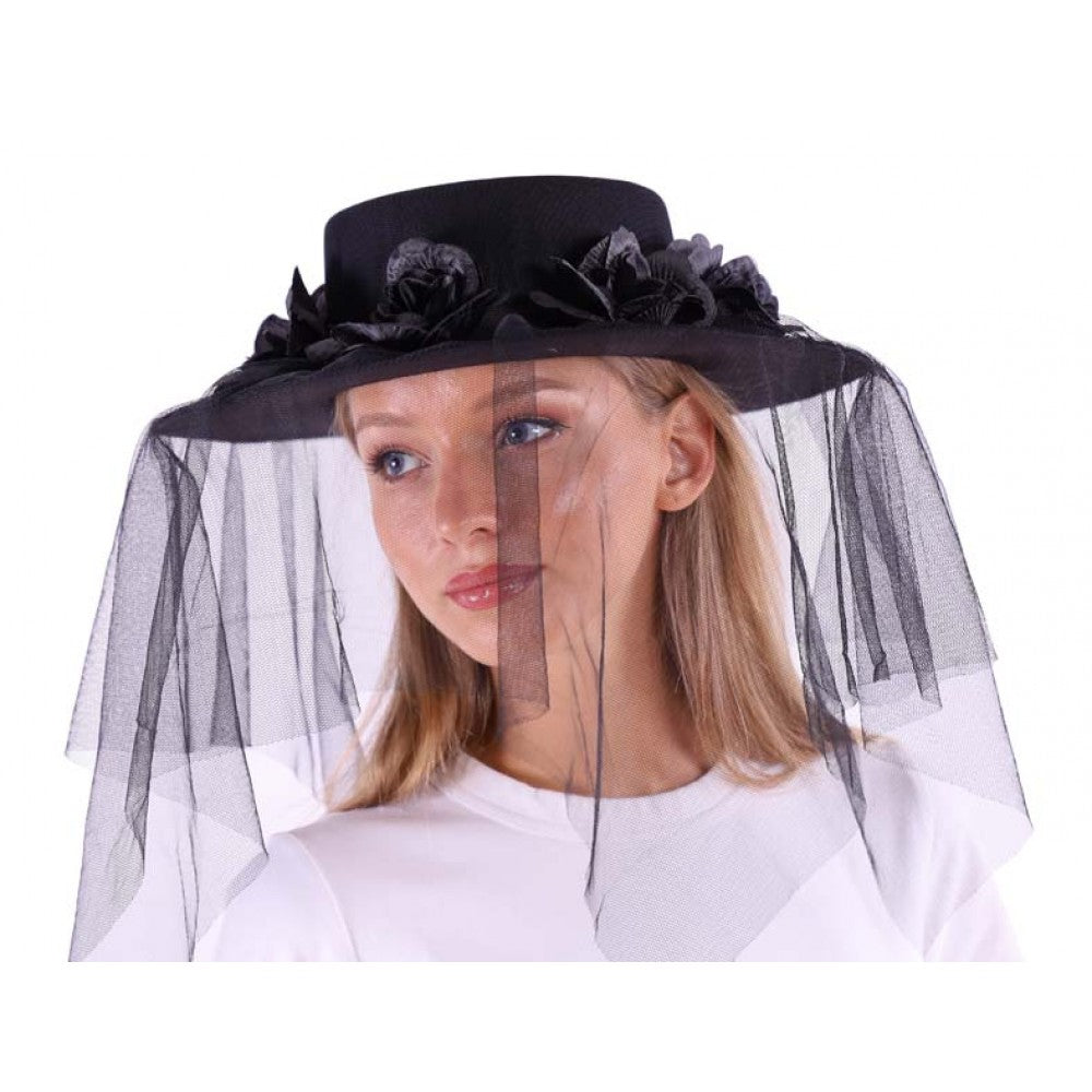 Day of The Dead Hat With Attached Veil