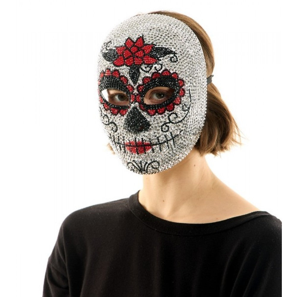 Day of The Dead Rhinestone Mask