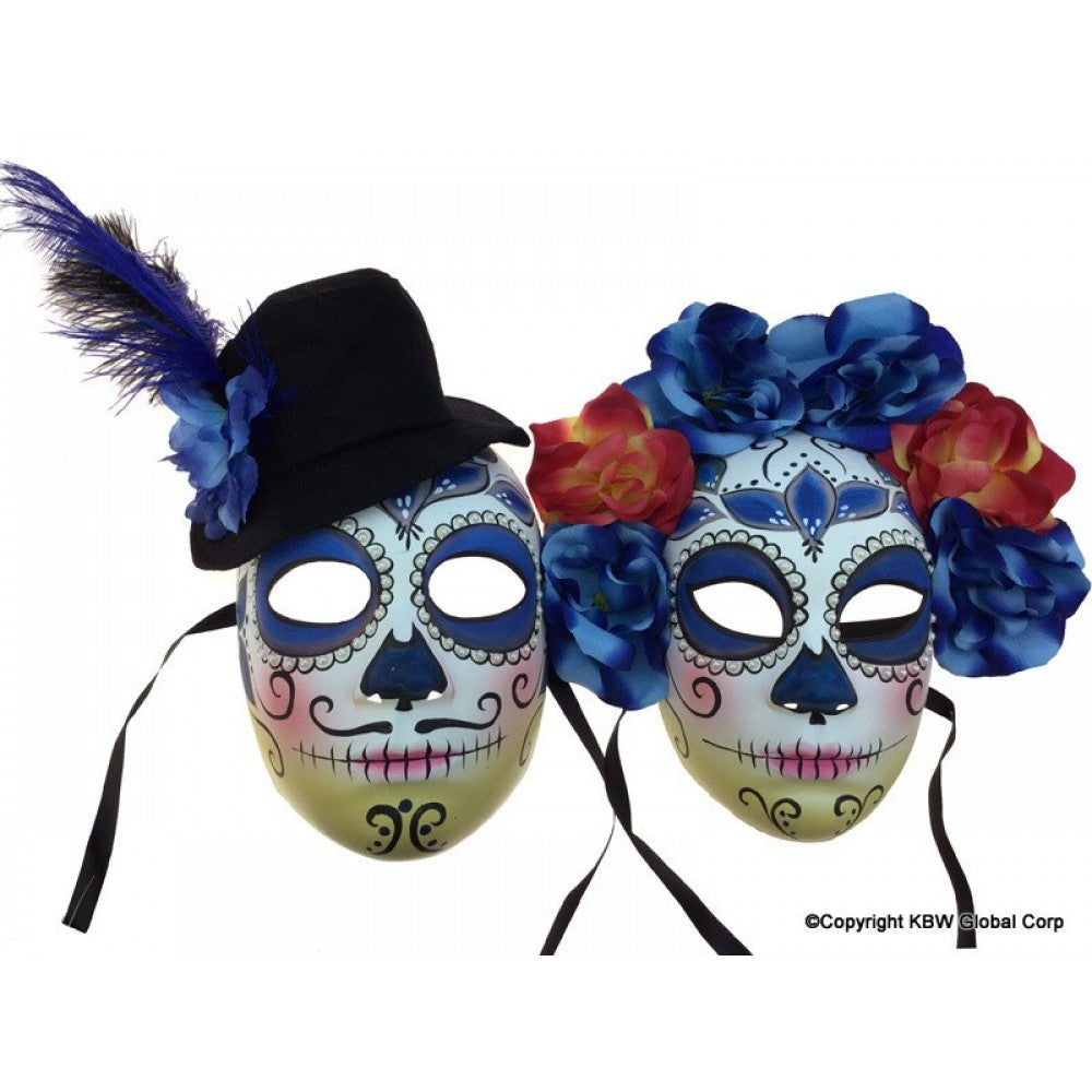 Day of the Dead Full Mask w/ Flowers
