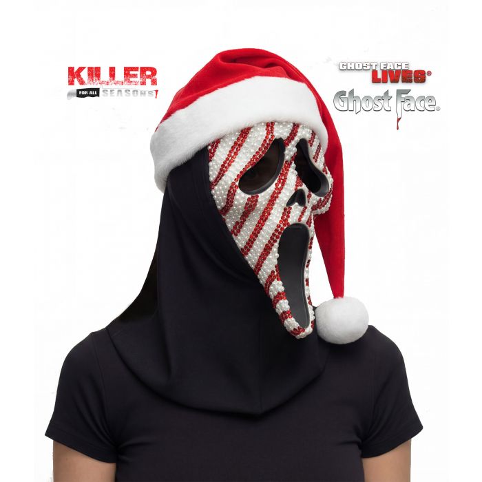 Ghost Face Bling Candy Cane Mask