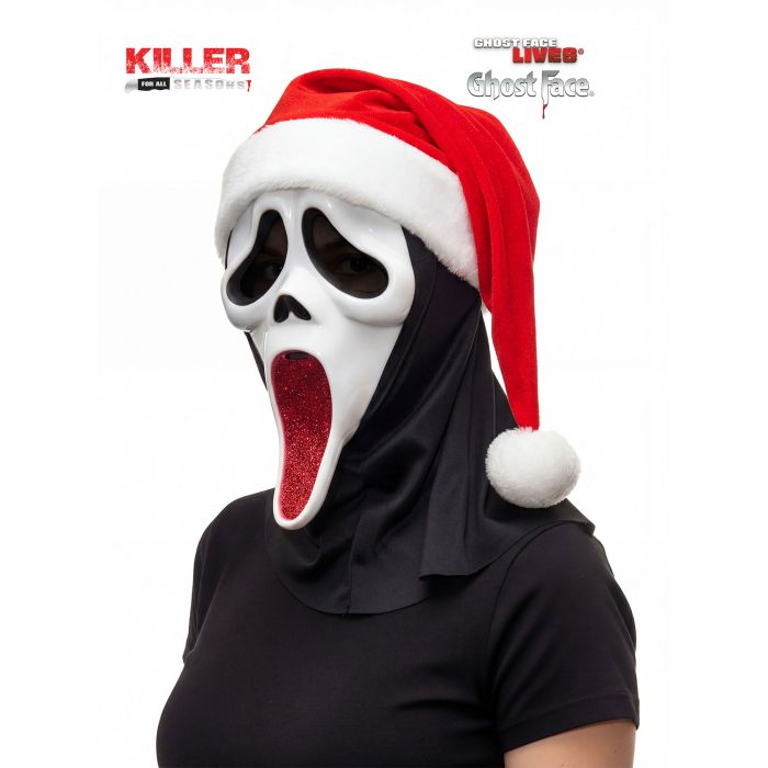 Ghost Face Glitter Santa Mask (Red & Green Assortment)