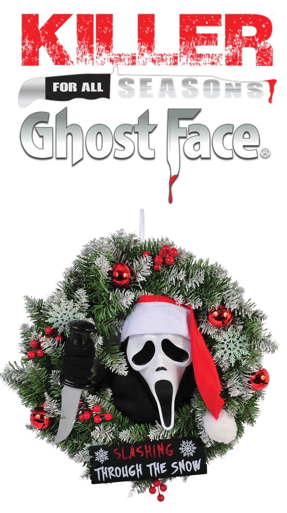 18" Ghost Face Slashers Christmas Wreath