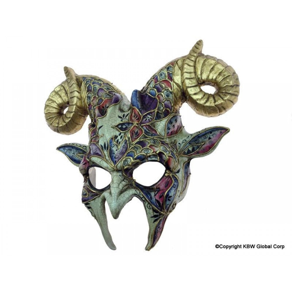 Goat Eurpoean Venetian Style Mask - Gold