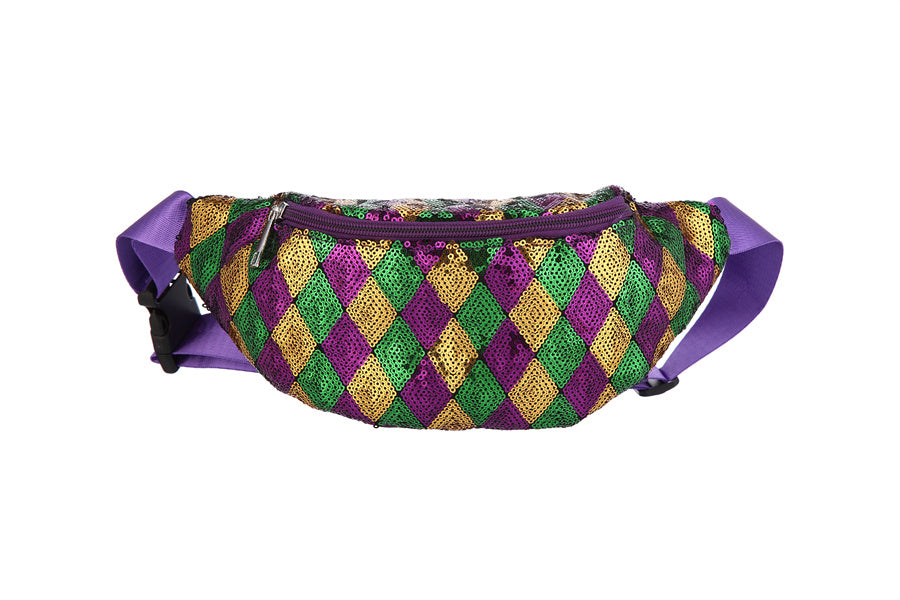 Mardi Gras Diamond Sequin Fanny Pack