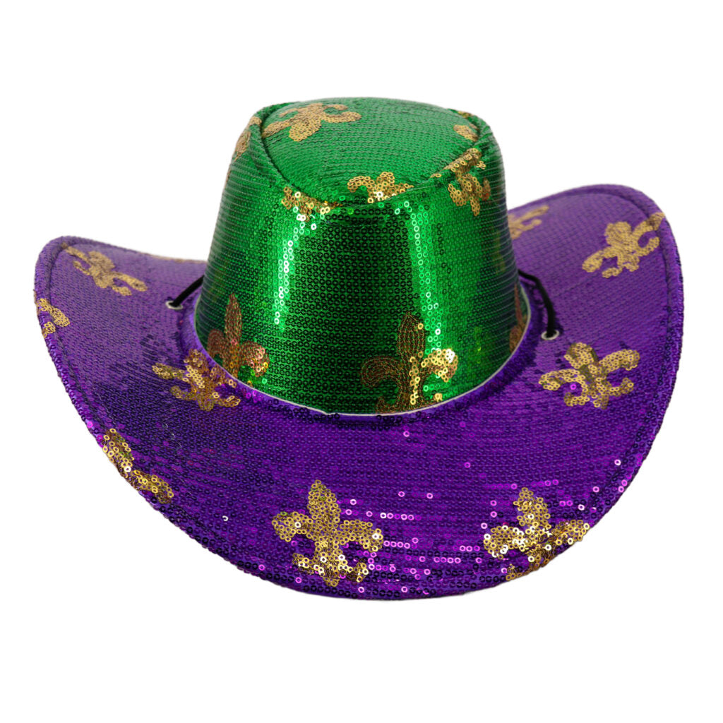 Mardi Gras Fleur De Lis Cowboy Hat