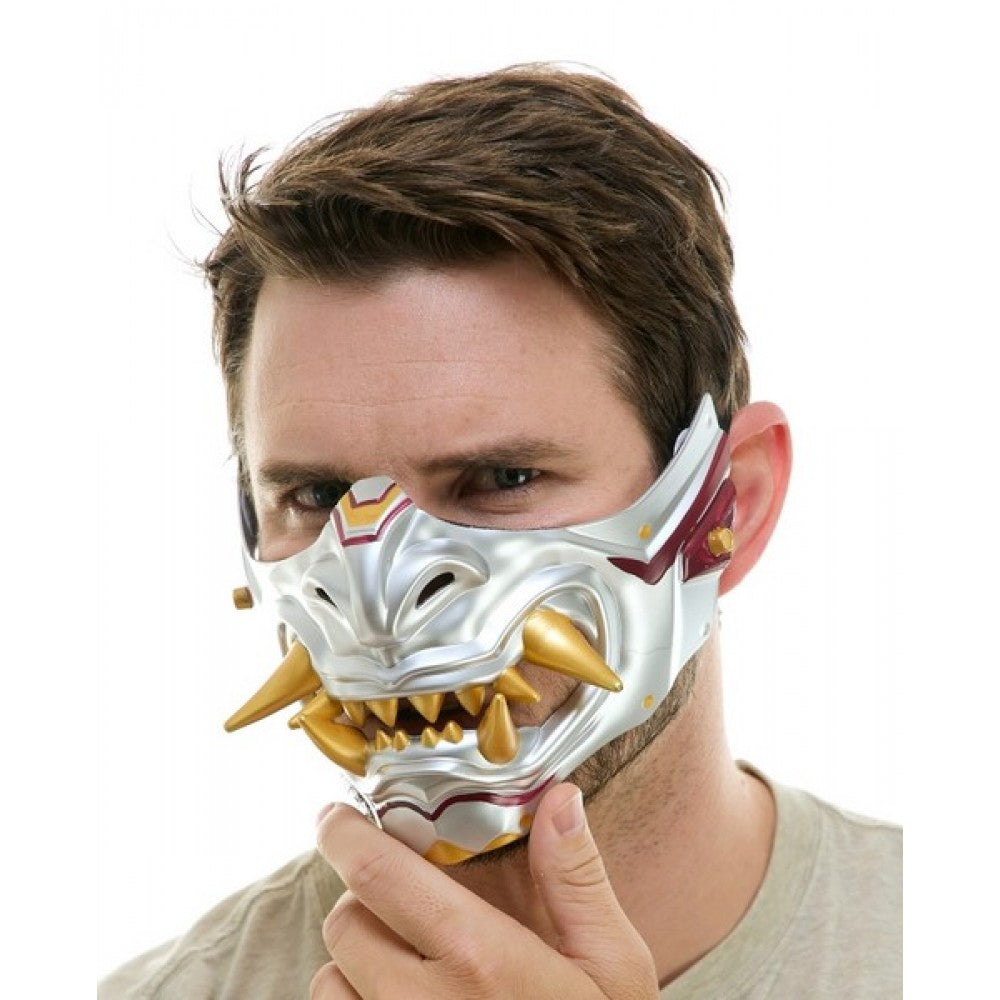 Japanese Style Oni Mask - Silver/Gold