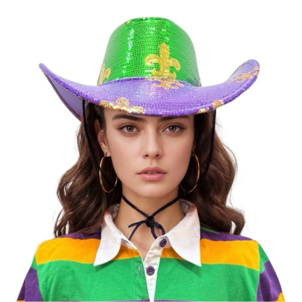 Mardi Gras Cowboy Hat