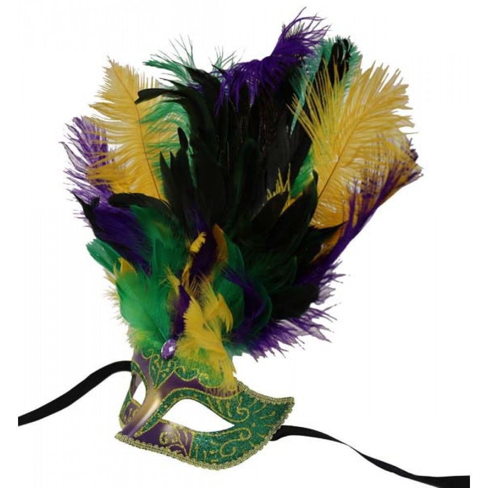 Mardi Gras Feathered Mask