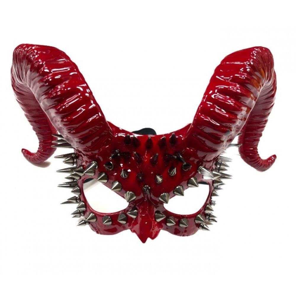 Red Devil Horn Spike Mask