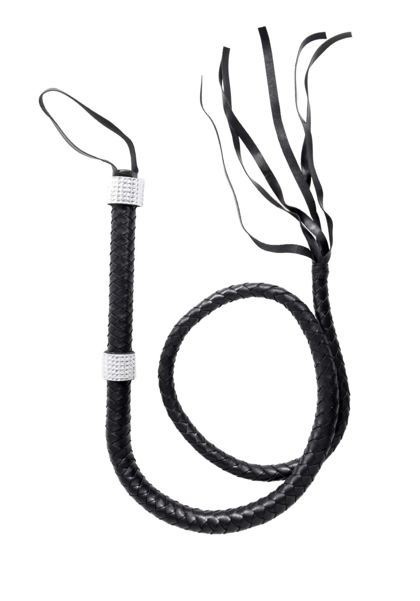 Rhinestone Handle Black Vixen Whip