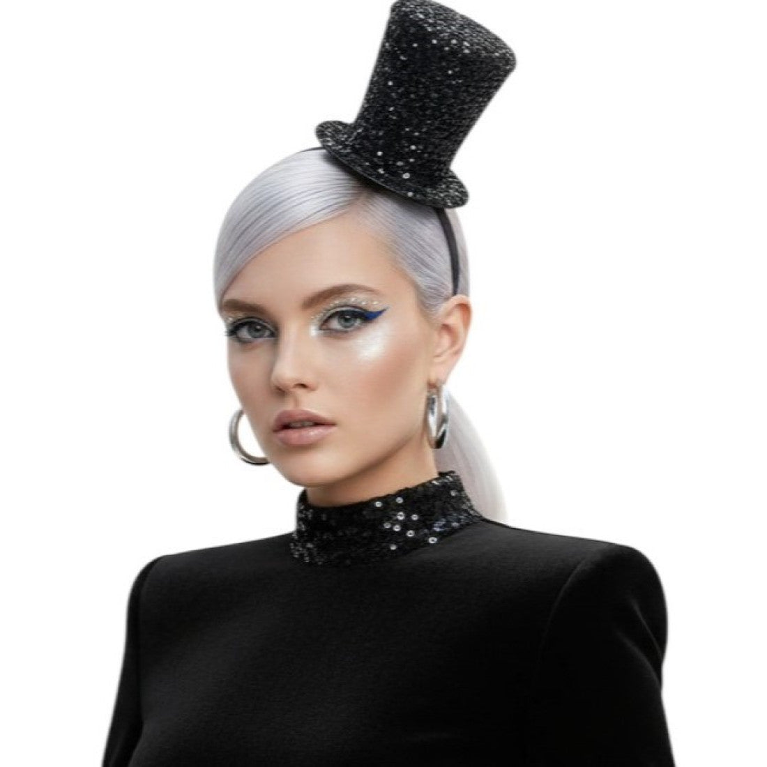 Rhinestone Mini Top Hat Headband