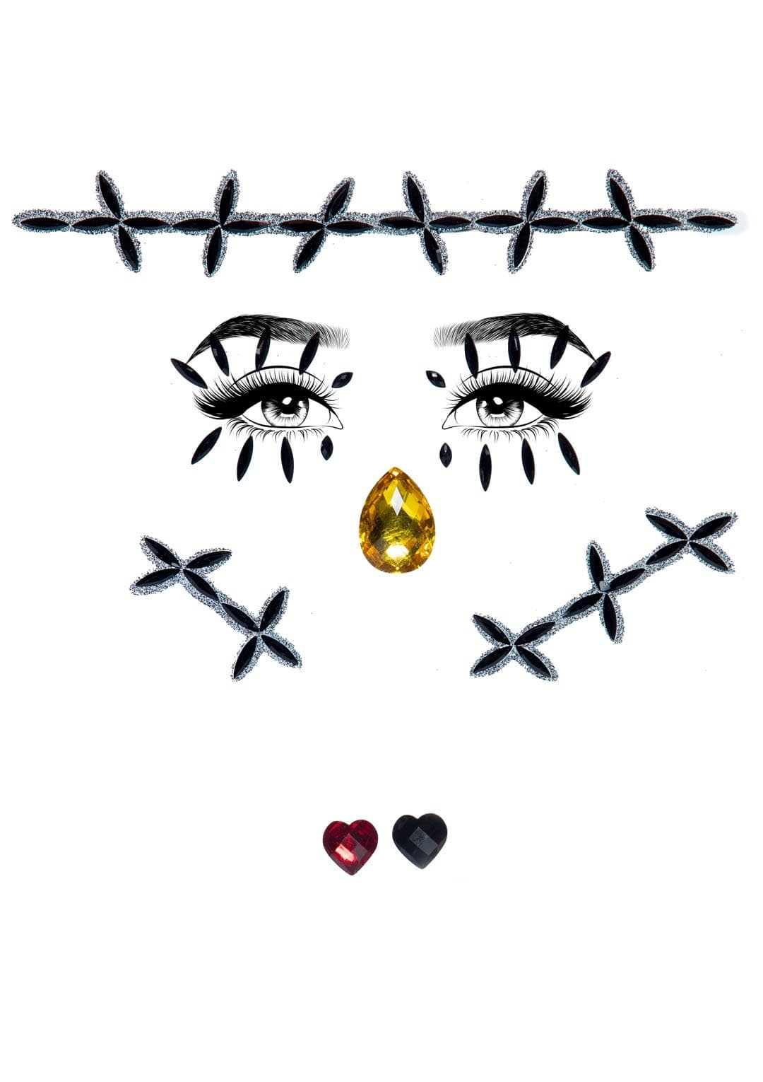 Face Jewels Sticker: Stitches