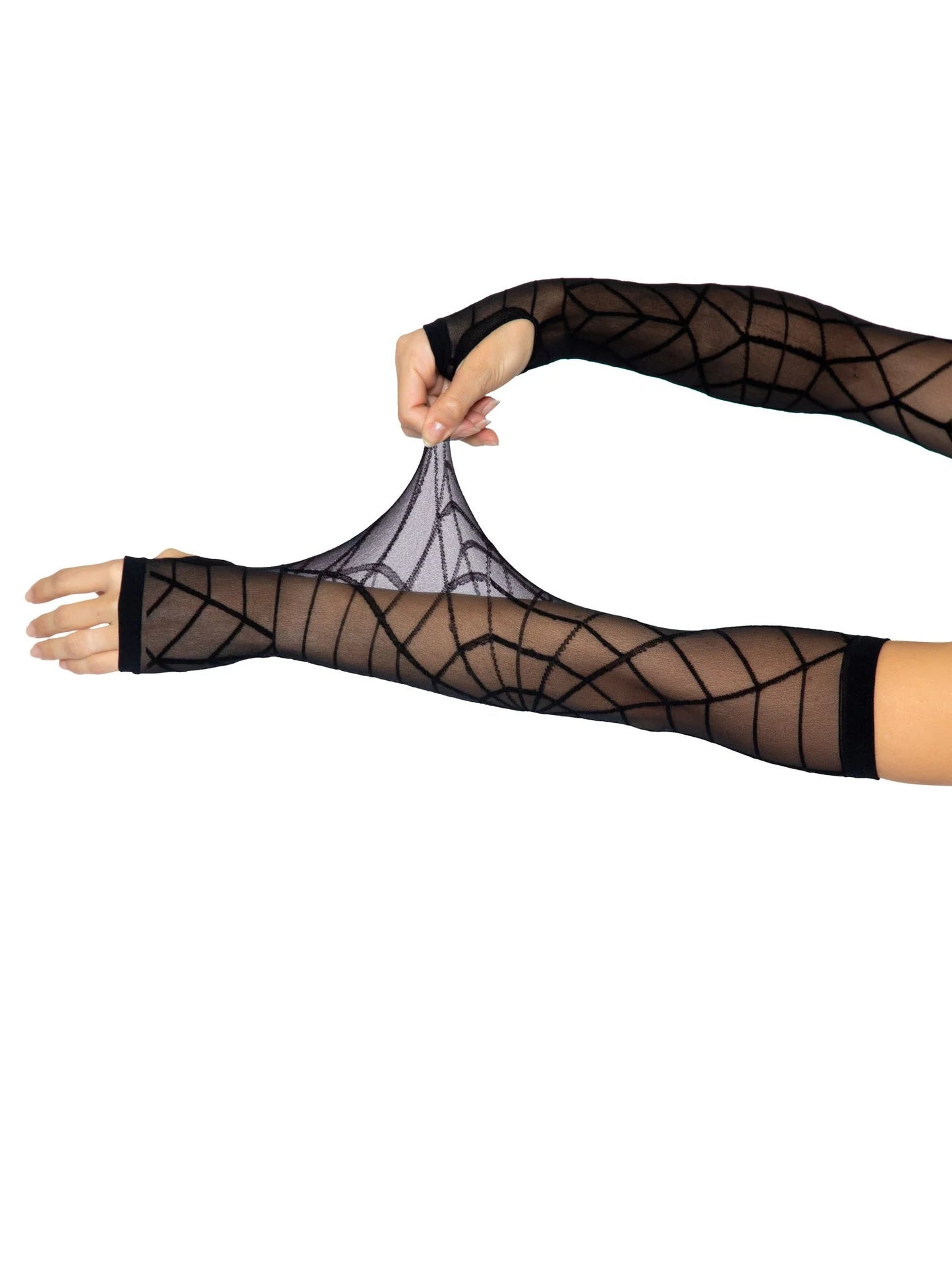 Sheer Spiderweb Arm Warmer O/S BLACK
