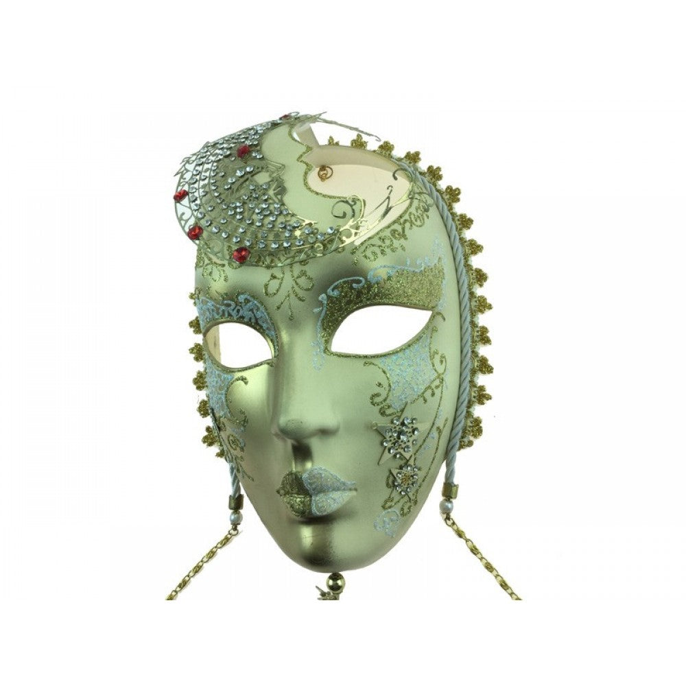 White & Gold Elegant Venetian Full Face Mask