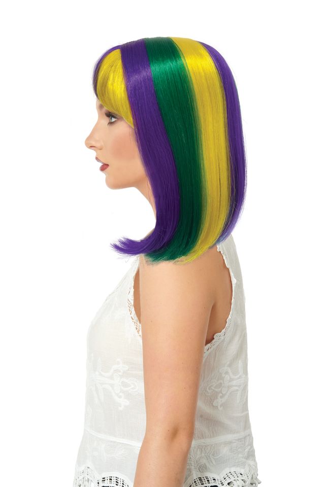 Women's Multi Colored Mardfi Gras Bob Wig
