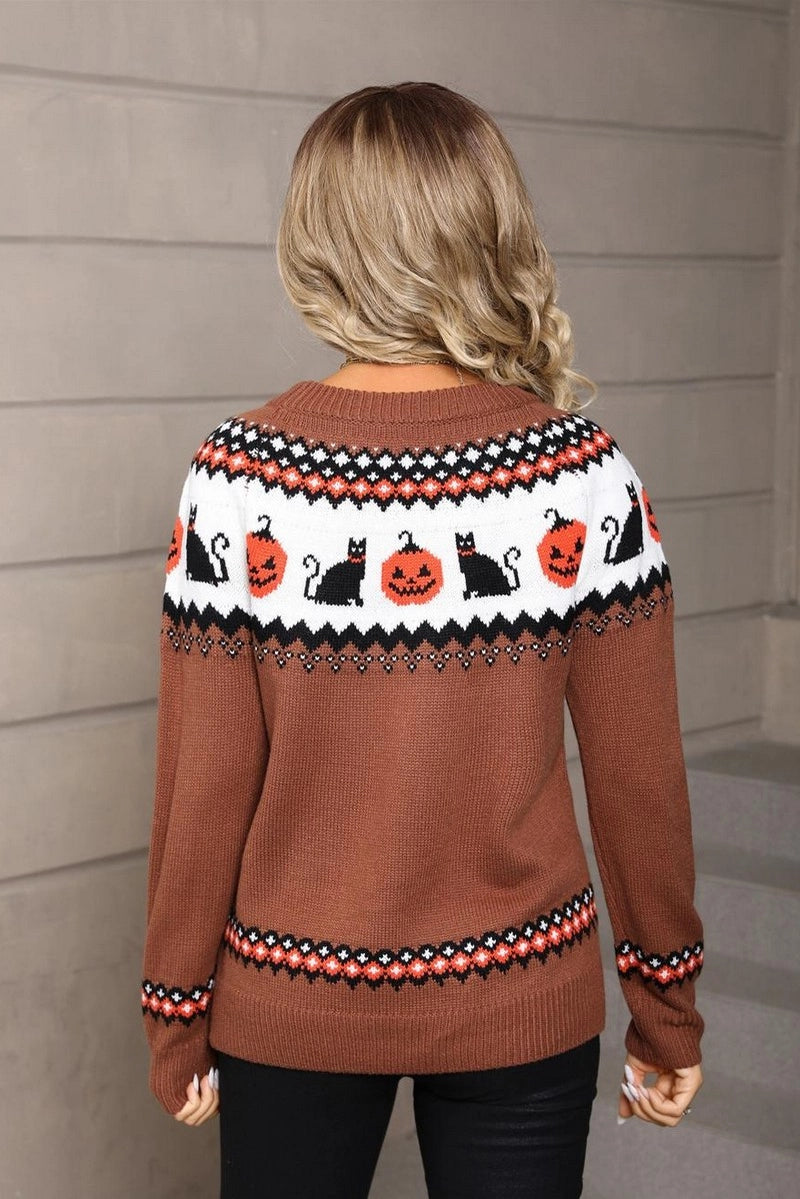 Halloween Pullover Knit Sweater Top