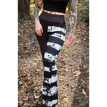 Ghost White Striped Split Flares