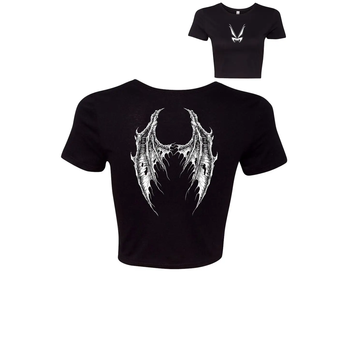 Broken Batwings Crop Top Blank Front