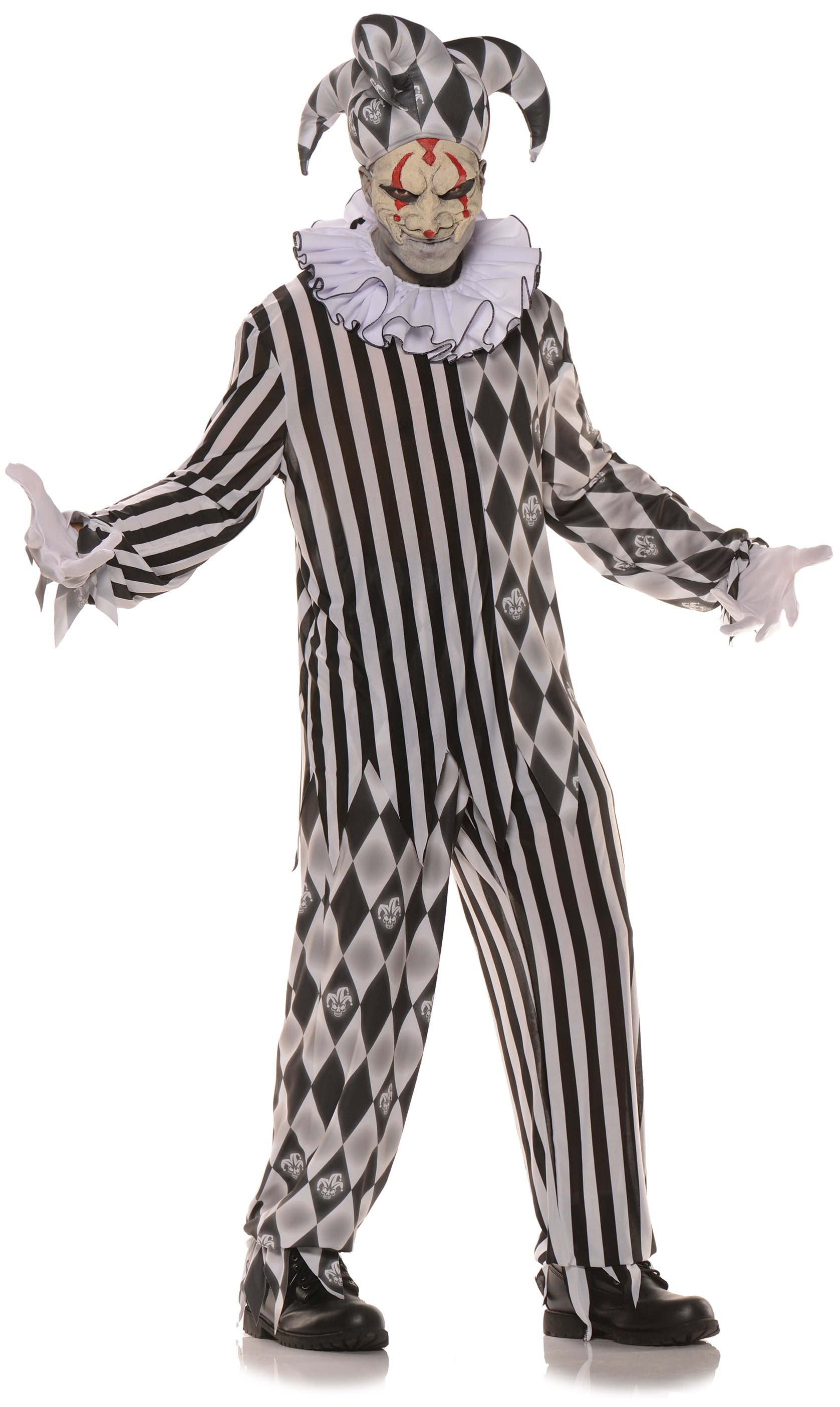 Men's Evil Harlequin Clown Costume For Halloween – Johnnie Brocks