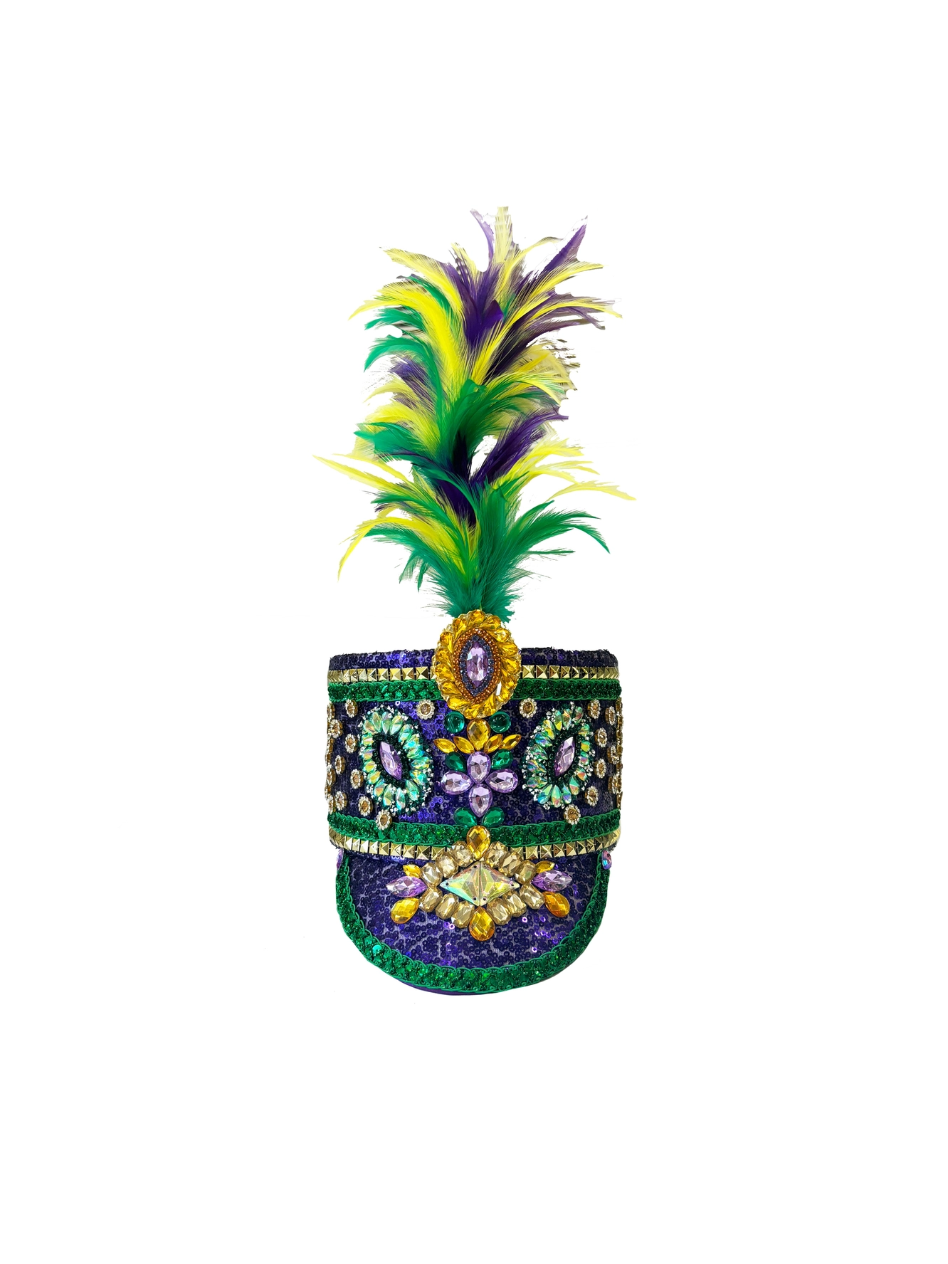 Mardi Gras Conductor Hat with Feathers