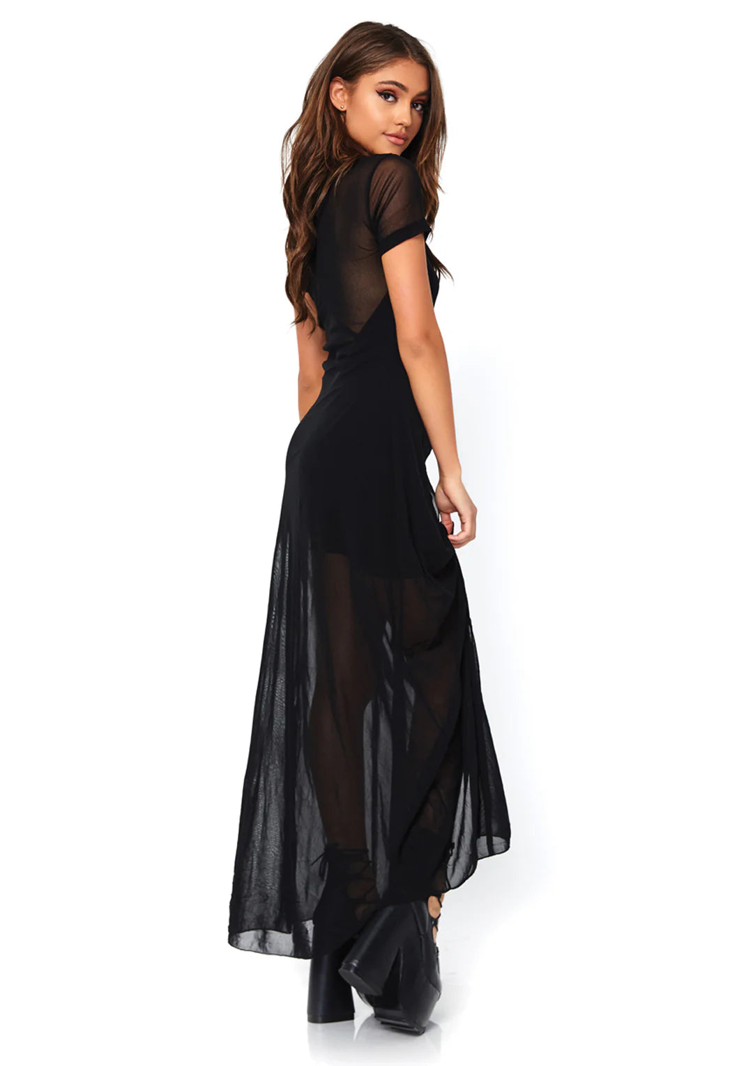 High Slit Dress: Black - S/M