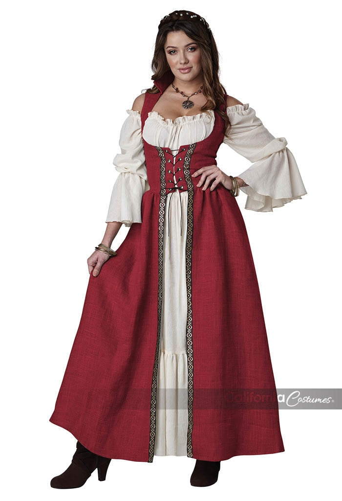 Women's Burgundy Medieval Overdress Johnnie Brocks Women's Burgundy Medieval Overdress Johnnie Brocks