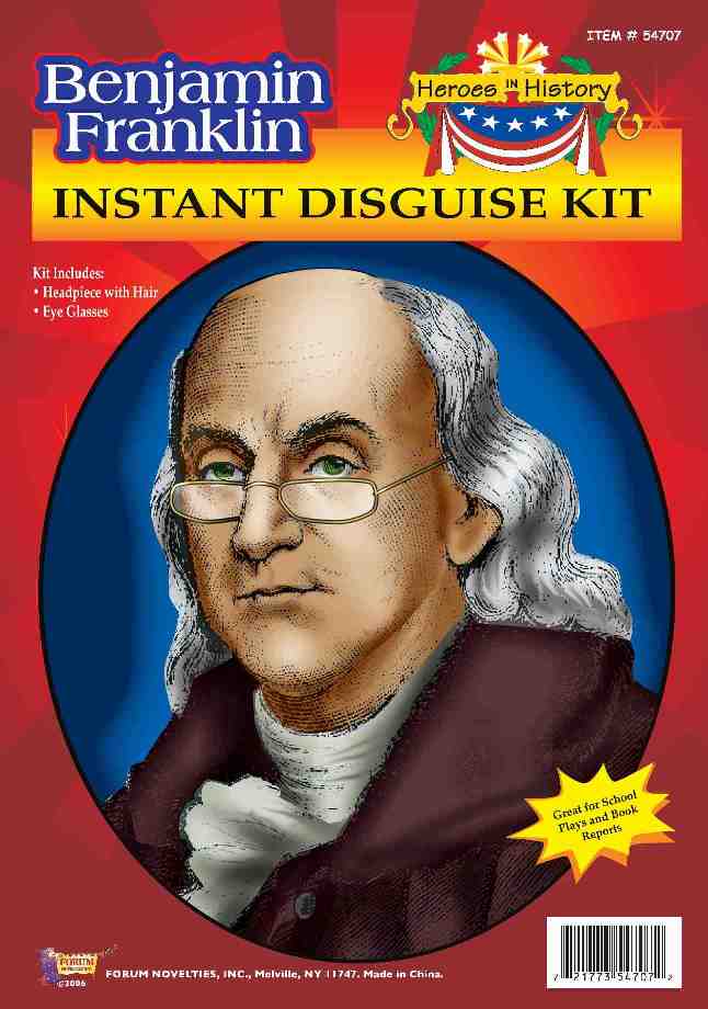 Instant Disguise Kit: Benjamin Franklin