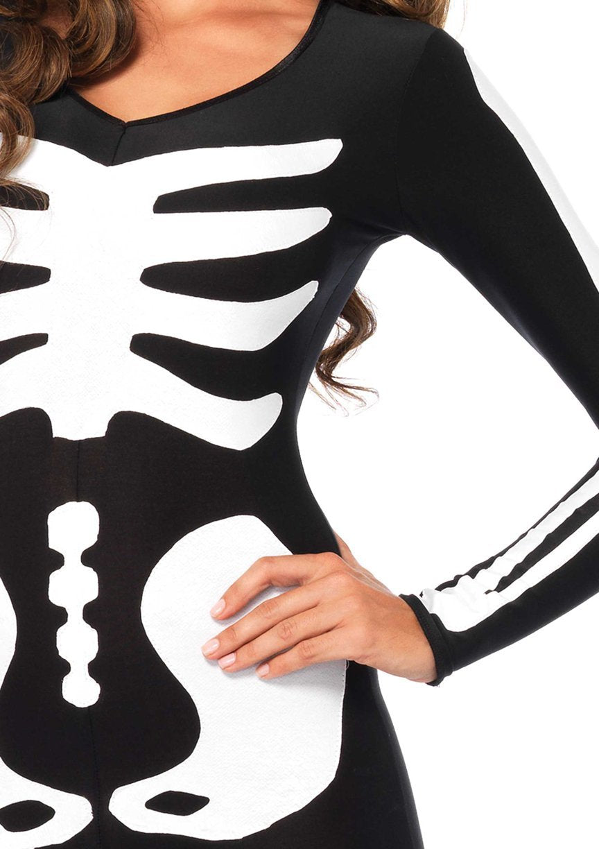 Spandex Skeleton Catsuit: Glow In The Dark