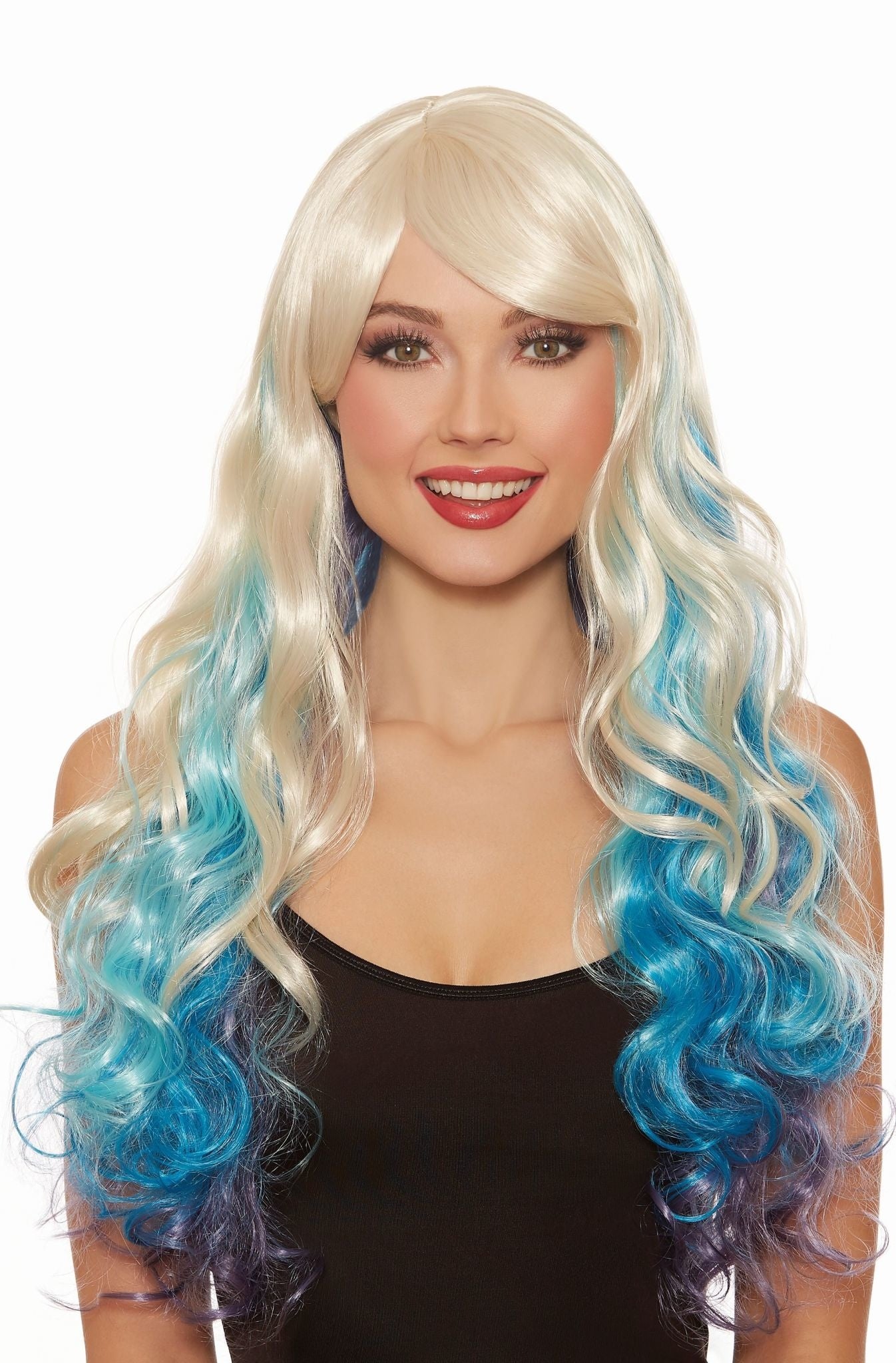 Blue layered clearance wig