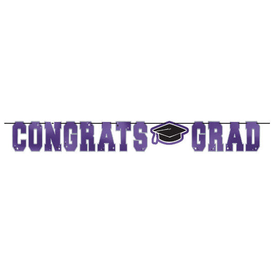 Graduation Letter Banner: Purple