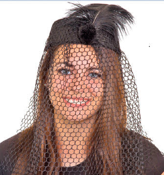 Felt Pill Box w/ Veil - Black