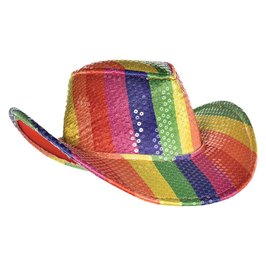 Sequin Cowboy Hat: Rainbow