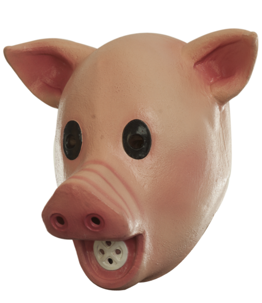 Squeaky Pig Latex Mask w/ Sound Effect