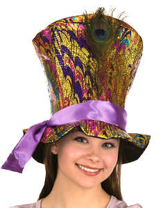 Metallic Peacock Top Hat