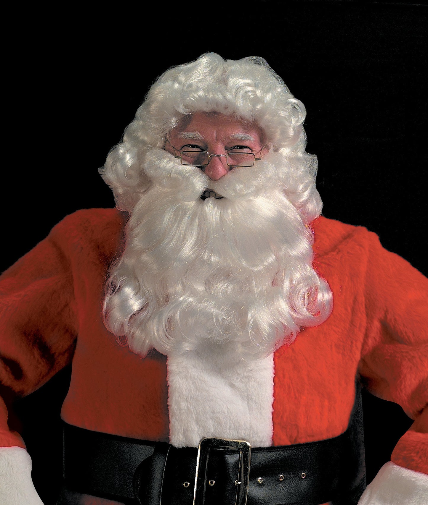 Deluxe Santa Curly Wig & Beard Set - White