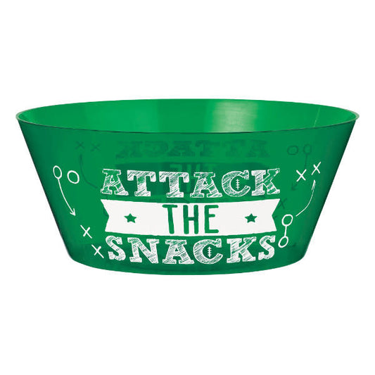 Large Football Serving Bowl: "Attack The Snacks"