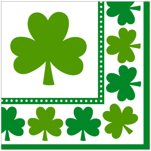 St. Patrick's Day napkins with shamrocks all over them.