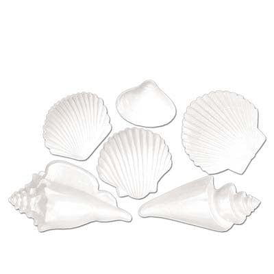 White Plastic Seashells (6pk.)