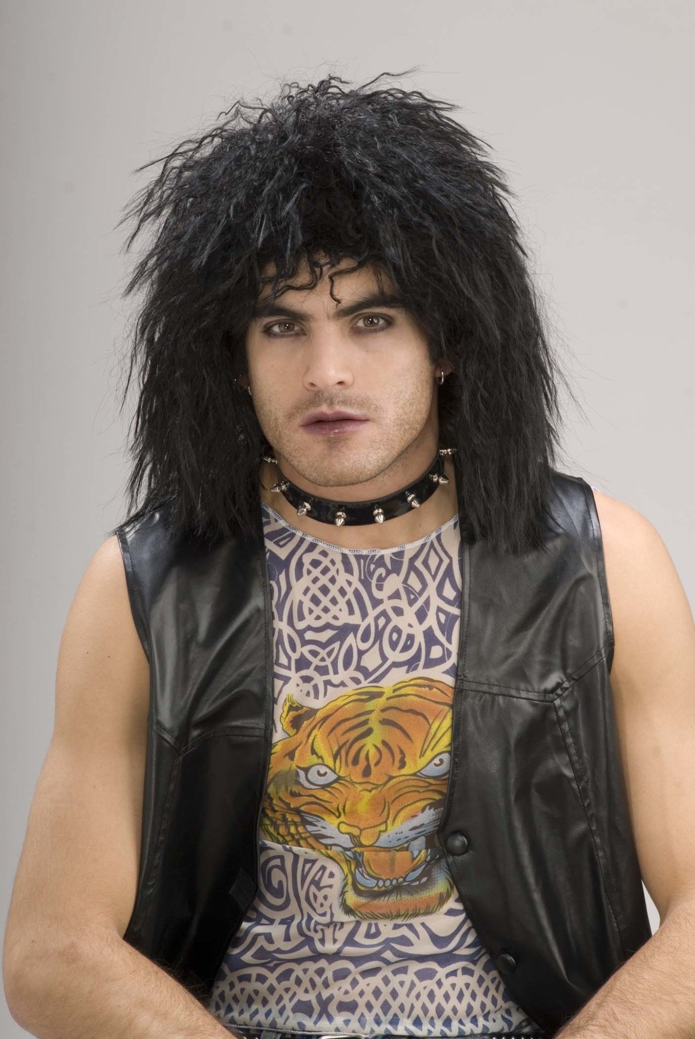 Adult Black 80 s Rock Star Wig