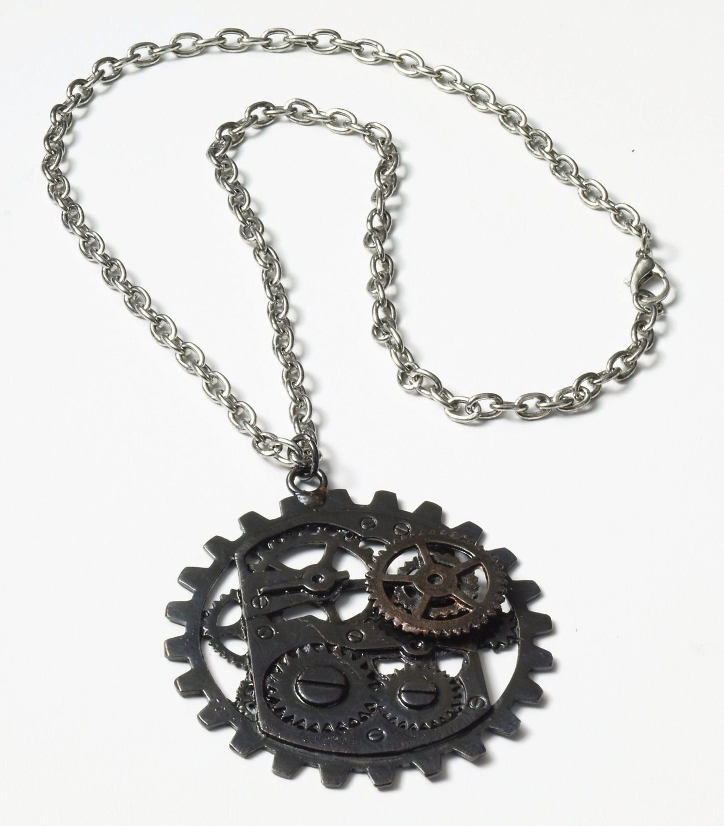Steampunk Dark Metal Gear Necklace