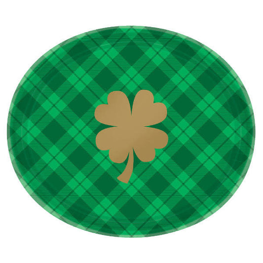 St. Patrick's Day Plaid Oval Plates (18pk.)