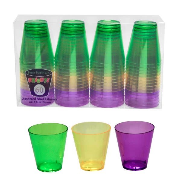 mardi gras shot glasses