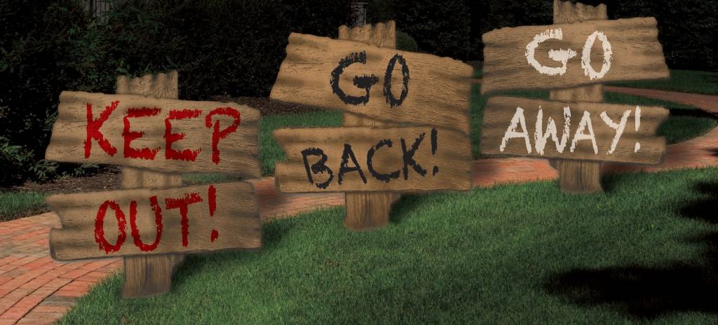 Haunted House Sidewalk Signs Set (3pk.) (6.5"x5")