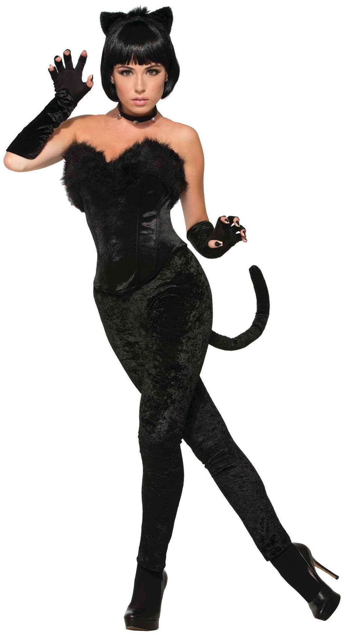 Women's Black Cat Corset: Standard