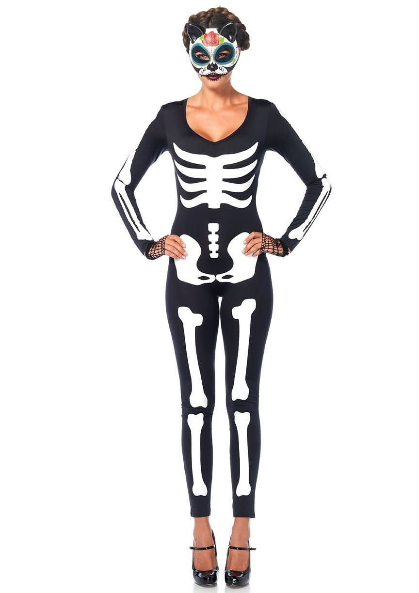 Spandex Skeleton Catsuit: Glow In The Dark