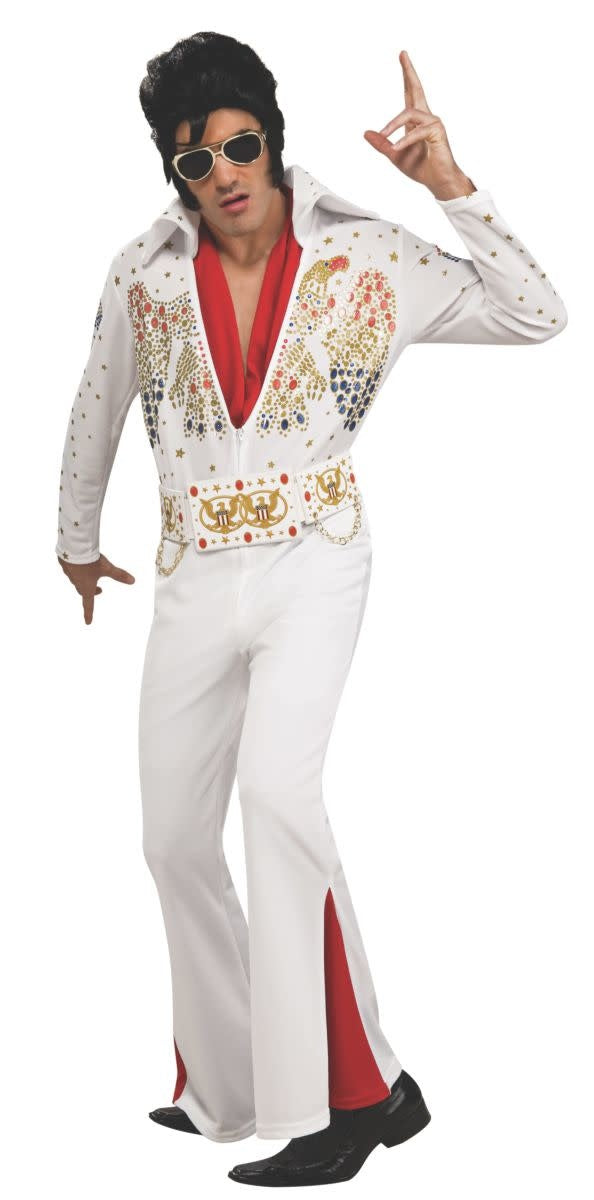 Rubie's Elvis Deluxe Men's Halloween Costume, White/Red, XL