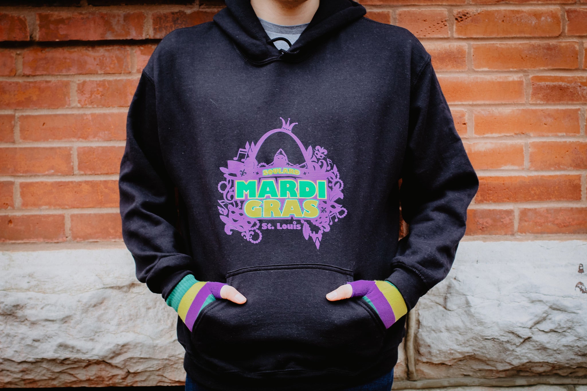 mardi gras hoodie skirt set